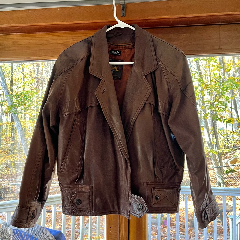 SOLD 3M Thinsulate Dark Brown Leather Field Jacket